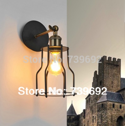 e27 american style bar wall lamp brief pendant light vintage restaurant lights iron wall light for home decor [iron-wall-lamps-4662]