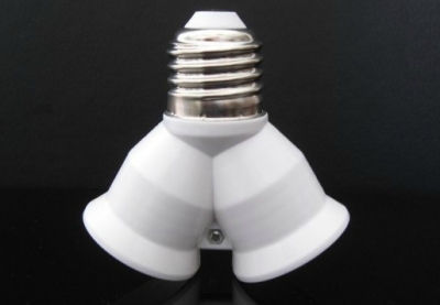 e27 to 2 e27 light lamp bulb adapter converter splitter 4pcs [e17-e27-e39-e40-socket-5410]