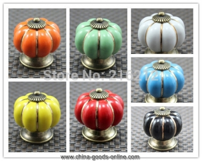 fashion pumpkin knobs europe ceramic door cabinet cupboard handles pull drawer
