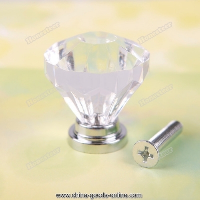 first 1pcs 32mm diamond shape crystal cupboard drawer cabinet knob pull handle #05 worldwide [Door knobs|pulls-2883]