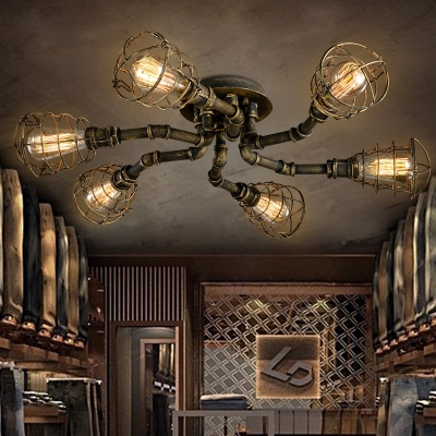 loft american vintage ceiling light personalized ironwater pipe ceiling lamps [ceiling-lamps-4914]