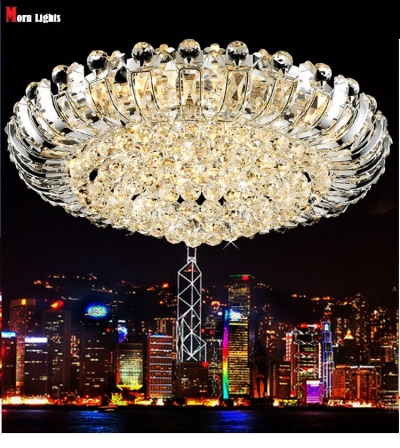 luxury ceiling light for living room crystal chrome ceiling crystal lamp led remote control ceiling round lighting lamps [crystal-ceiling-lights-2097]