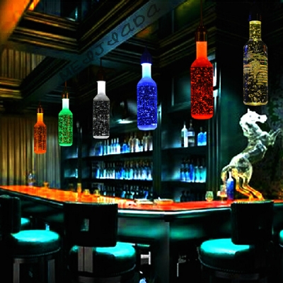 modern fashion led crystal bar lamp pendnat lights beer bottles art restaurant decor ysl-002b [modern-lights-1207]