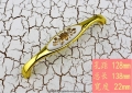new 6pcs 128mm europe type style gold flower contracted rural modern ceramic handle golden cabinet wardrobe drawer handles knobs