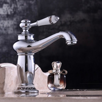 new arrival bathroom faucet ceramic chrome plated brass basin sink faucet single handle water mixer taps m-16l