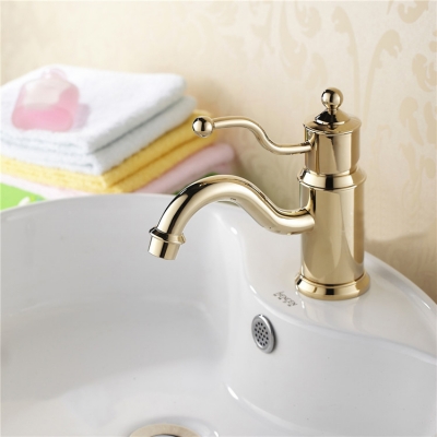 ! new euro classic bathroom vessel sink faucet swivel spout mixer tap( gold finish) tap handles toilet se-1306k