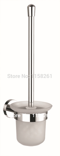 new toilet brush holder,solid brass construction base chrome finish+frosted glass cup,bathroom accessories fm-1288