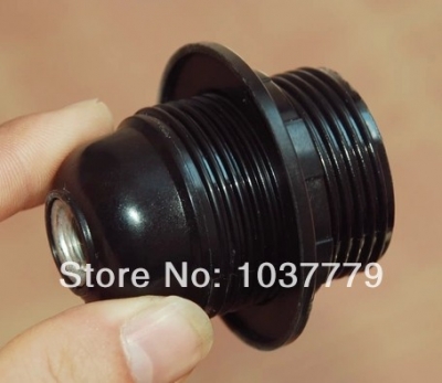 smooth e27 plastic holders black color single shade ring lamp bases