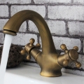 soild brass bronze double handle control antique faucet kitchen bathroom basin mixer tap robinet antique