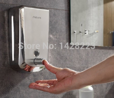 wall mounted bathroom liquid soap dispenser stainless steel shampoo box 500ml [soap-dispenser-7853]