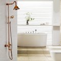 whole and retail luxury rose gold brass shower faucet set single ceramic handle tub mixer hand shower gy-8337