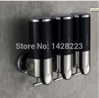 whole and retail new wall mounted bathroom stainless steel 3 box soap dispenser 1500ml