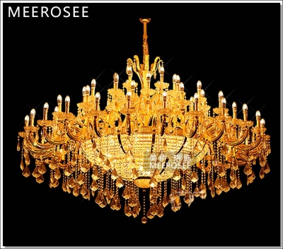 whole retail el large crystal chandelier lamp / light / lighting fixture gold color for el, lobby, foyer, villa [crystal-chandelier-zinc-alloy-2377]