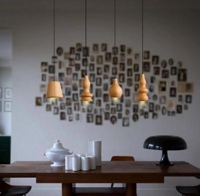 wood led modern pendant light fixtures for dinning living room mutto wood lamp,lampara colgante