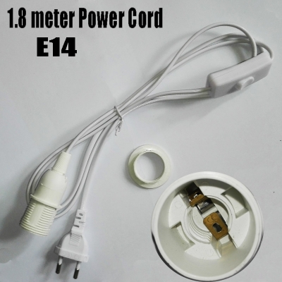 1.8m power cord half spiral e14 led lamp holder, round plug and switch, no greater than ac250v 2a