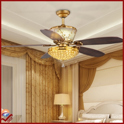 110v 220v 240v luxury led golden crystal ceiling fans with lights remote ventilador de teto modern bedroom quiet fan lamp [ceiling-fans-2928]