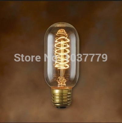 15pcs/lot 40 watt t45s 110/220v vintage carbon filament edison e27 screw light bulb rare bulbs [hot-selling-15pcs-one-pack-3819]
