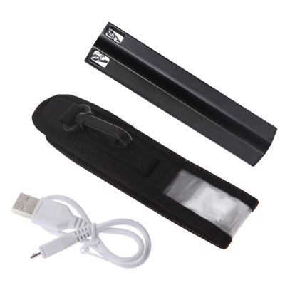 2 in 1 function led flashlight + power bank built-in rechargeable battery 4 mode lighting torch with usb cable and bag