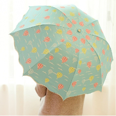 2014 new style cartoon fire balloon lovely folding 8 colors options children and lady umbrella [umbrella-7179]