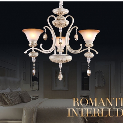 2015 fashion creative european royal painted resin k9 crystal chandelier american 3 head dining room metal led chandelier