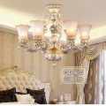 2015 new design european royal painted resin led frosted glass chandelier american pastoral living room metal chandelier