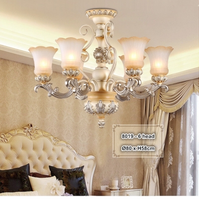 2015 new design european royal painted resin led frosted glass chandelier american pastoral living room metal chandelier [american-style-48]