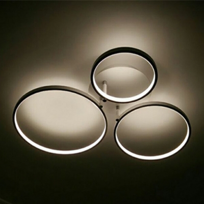 2016 post-modern simple aluminium dining room round ceiling chandelier with led lighting source