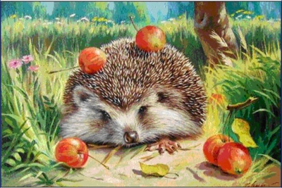 40x50cm hedgehogs apple diy painting cross stitch diamonds square drill rhinestone pasted picture resin full