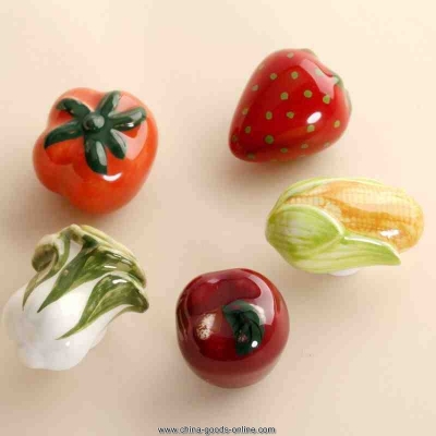5pcs fruits and vegetable shape handles cabinet ceramic knobs baby room handles dresser closet kids bedroom furniture