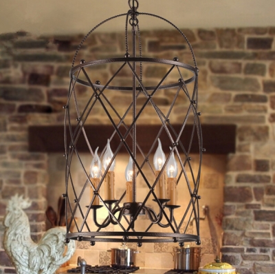 american rural iron restaurant bedroom birdcage pendant lamp industry retro creative birdcage pendant light [pendant-lamp-3813]