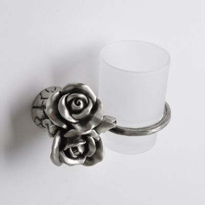 bathroom accessories ancient tin color aluminum alloy rose single cup and tumbler holders mb-0914t [cup-holder-2700]