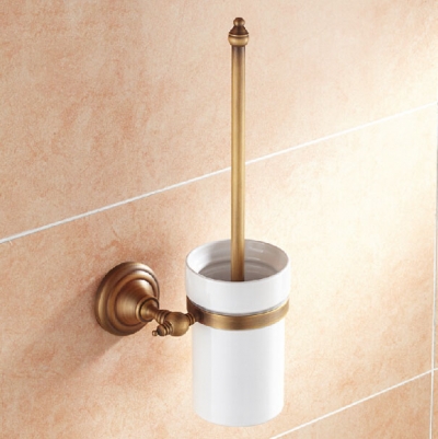 bathroom toilet wall mounted antique brass toilet brush holder [antique-golden-accessory-603]