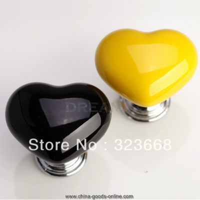 childern room cartoon handle heart shape ceramic drawer knob for cupboard/shoes cabinet/closet [Door knobs|pulls-2327]