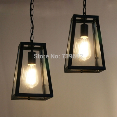 classical nordic brief american vintage style wrought iron glass pendant light,e27 loft lighting [glass-pendant-lights-4564]
