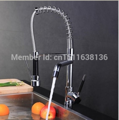contemporary deck mounted chrome brass kitchen pull out faucet sink mixer tap