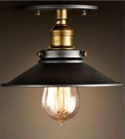 dia*22-36cm vintage industrial ceiling lights for nostalgic place e27 bulb black painted north american style ceiling lamps