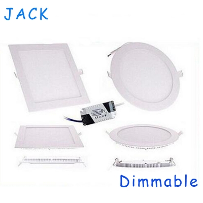 dimmable 9w/12w/15w/18w/21w cree led recessed downlights lamp super-thin led panel lights round/square 110-240v