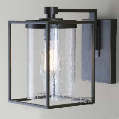 edison bulb ly antique wall lamp indoor and outdoor waterproof black iron fog glass door wall light