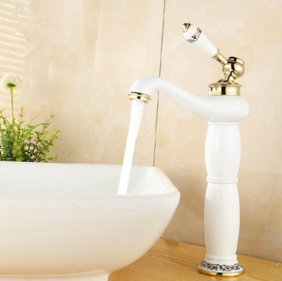 europe luxury pastoral basin crane mixer taps grilled white paint copper faucets bathroom vanities with ceramic handle 2020w [golden-bathroom-faucet-3332]