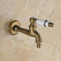 extra long antique ceramic wall mount garden faucet laundry mop sink washing machine faucets cold tap 1514 f