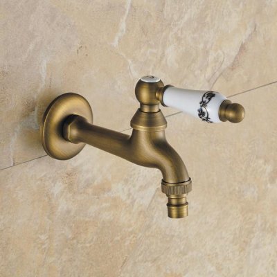 extra long antique ceramic wall mount garden faucet laundry mop sink washing machine faucets cold tap 1514 f [washing-machine-faucet-taps-8788]