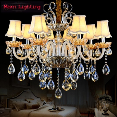 luxurious crystal pendant lamp the european style living room lamps and lanterns creative bedroom crystal chandelier [6-8-10-arm-lights-349]