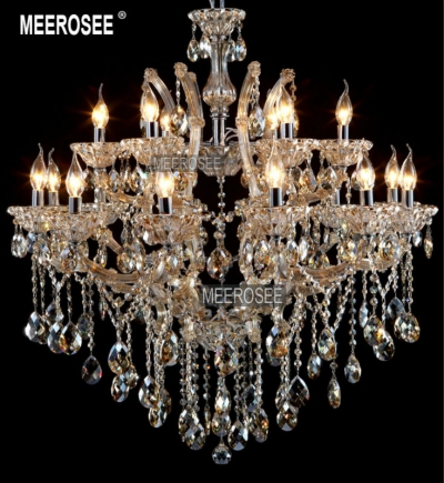 massive cognac color crystal chandelier lighting, chrystal candle chandelier lamps glass lustre 18 lights for dining living room [crystal-chandelier-maria-theresa-2238]