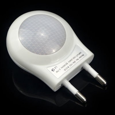 mini led 0.6w night light lighting control auto sensor baby kid bedroom lamp white eu plug,