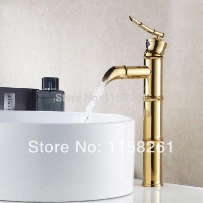 modern golden surface bathroom sink faucet soild brass mixer tap bath mixer bathroom faucet basin mixer hj-6662k [golden-bathroom-faucet-3497]