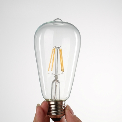 new arrival st64 filament edison led bulb e27 2w 4w 6w 8w 110v 220v ac warm white transparent glass energy saving lamp