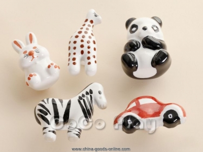new cute 3d animal car hand painted ceramic kitchen cupboard cabinet door knob kid's room wardrobe drawer pull handle whole
