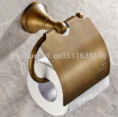new wall mounted bathroom antique brass toilet paper holder with cover waterproof [toilet-paper-holder-8121]