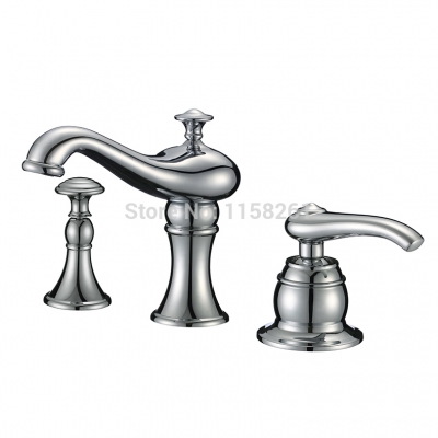 nice newly 3pcs set with strainer bathroom chrome basin kitchen sink mixer tap faucet yb-305-a [chrome-bathroom-faucet-1738]