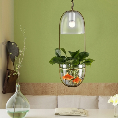 nordic eco-restaurant pastoral glass pendant lamp personalized clothing store corridor balcony bedside glass chandelier plant